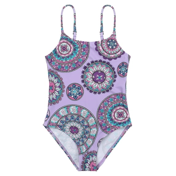 American Trends Toddler Girls Bathing Swimsuit One Piece Swimsuits for Toddler Girls Bathing Suit for Baby Girl Flower Purple 4-5T