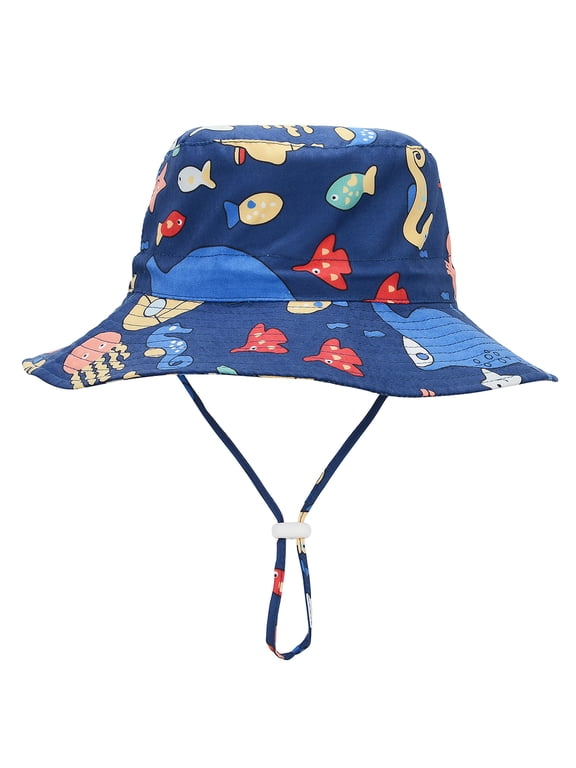 UPF 50+ Baby Boy Sun Hat Sun Protective Cute Wide Brim Summer Kids Beach Bucket Hats Toddler Sun Hats for Girls Boys