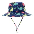 thumbnail image 1 of American Trends UPF 50+ Sun Protection Sun Hats Wide Brim Beach Bucket Hats for Baby Boys Girls Cute Toddler Hats Navy Dinosaur S, 1 of 6