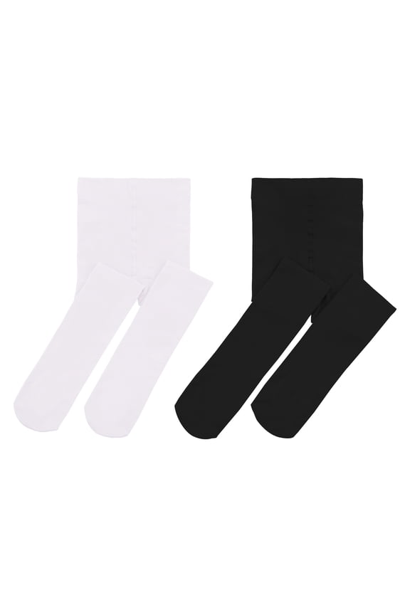 Ultra-Soft Ballet Dance Tights for Kids Super Elasticity School Uniform Tights for Girls Soft Athletic Leggings Infant White & Black XL