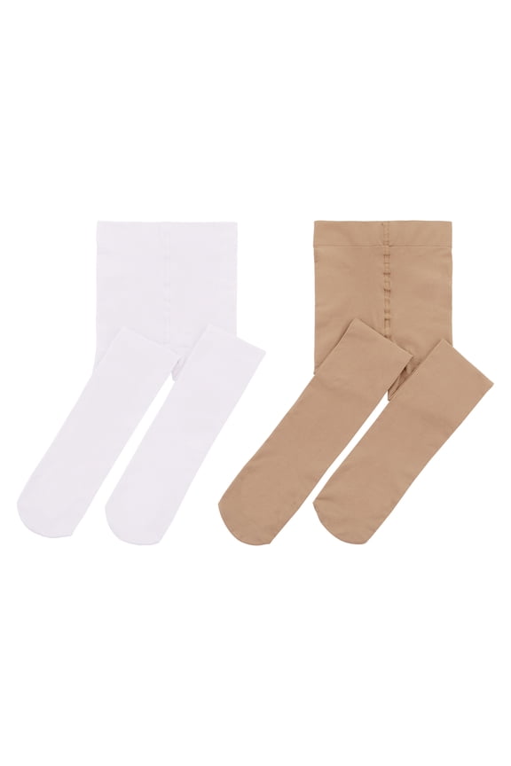 Ultra-Soft Ballet Dance Tights for Kids Super Elasticity School Uniform Tights for Girls Soft Athletic Leggings Infant Nude & White S