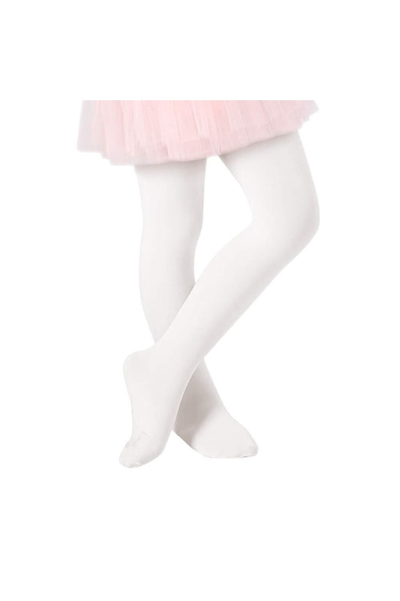 Ultra-Soft Ballet Dance Tights for Kids Super Elasticity School Uniform Tights for Girls Soft Athletic Leggings Infant White XL