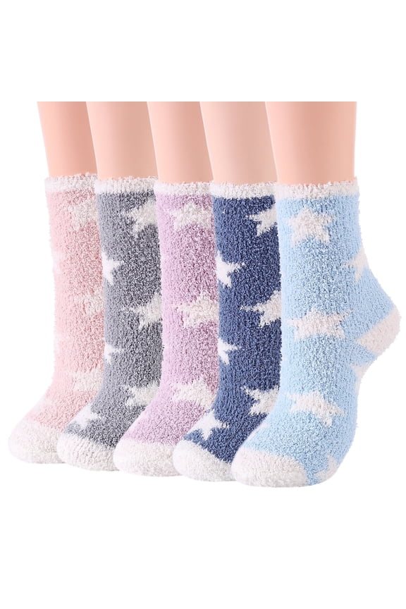 Fuzzy Socks for Women Warm Winter Slipper Socks Soft Casual Sleeping Socks Cozy Crew Socks