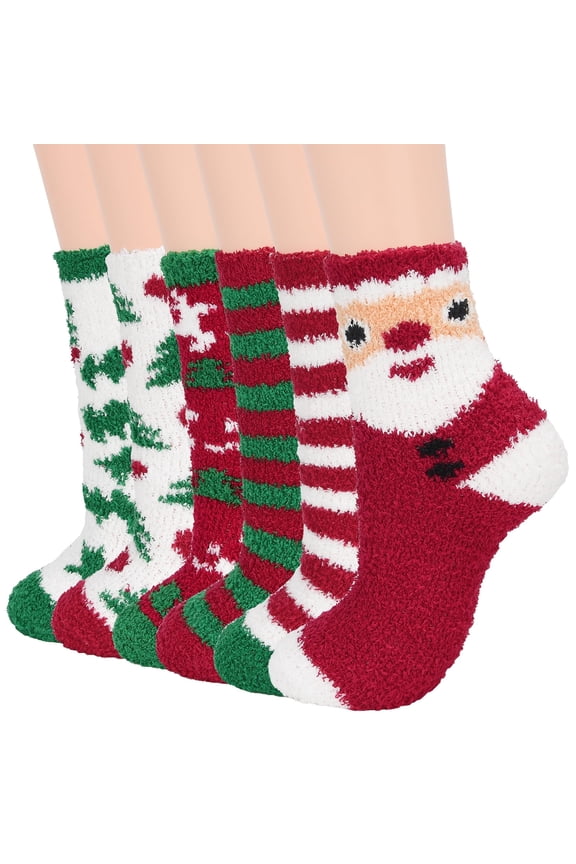 Fuzzy Socks for Women Warm Winter Slipper Socks Soft Casual Sleeping Socks Cozy Crew Socks