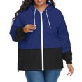 thumbnail image 1 of Ponceau Plus Size Rain Jacket for Women Raincoat Waterproof with Hood Rain Coats for Women Lightweight Navy Blue 3XL, 1 of 8