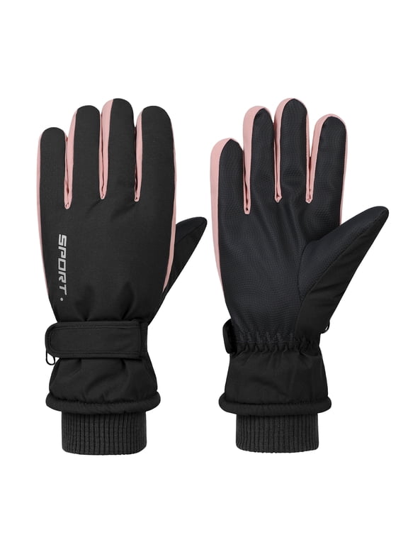 Winter Gloves Women Waterproof Gloves Windproof Ski Gloves Insulated Cold Weather Black
