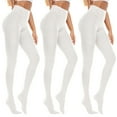 thumbnail image 1 of American Trends Women High Waisted Tights Soft Opaque Tights for Women Nylons for Women Control Top Run Resistant Stocking 80s Dance Tights Pantyhose 3 Pack White, 1 of 6