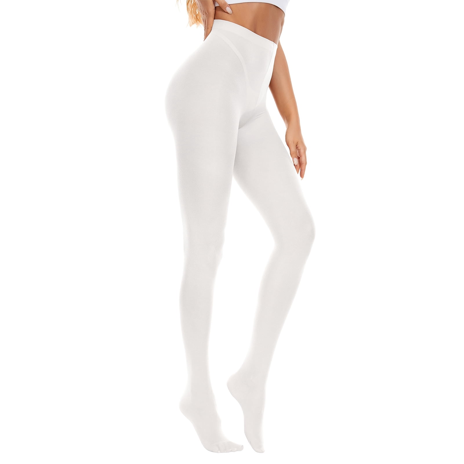 American Trends Women High Waisted Opaque Footless Tights 80 Denier ...