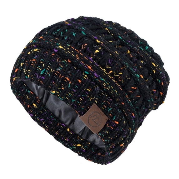 American Trends Womens Beanies Warm Winter Hats for Women Slouchy Unisex Beanies Soft Knit Hats Black Mix