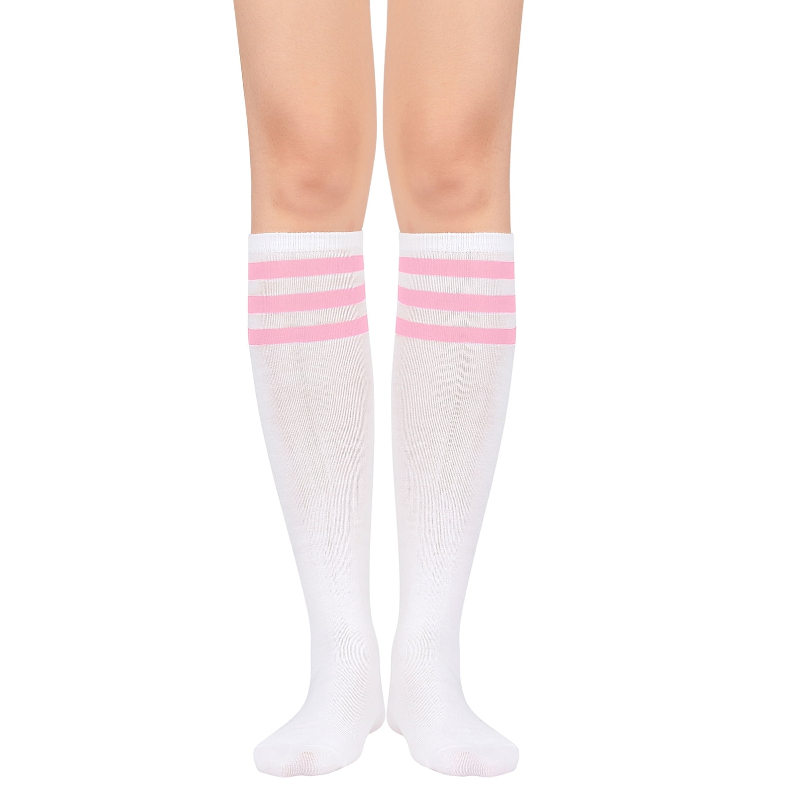 American Trends Womens Knee High Athletic Socks Casual Stripe Tube
