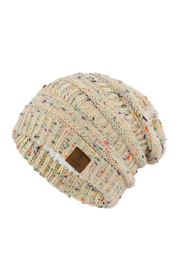 Womens Knit Beanie Winter Thick Solid Fleece Lined Beanie Hats for Women Men Unisex Warm Skiing Beanies