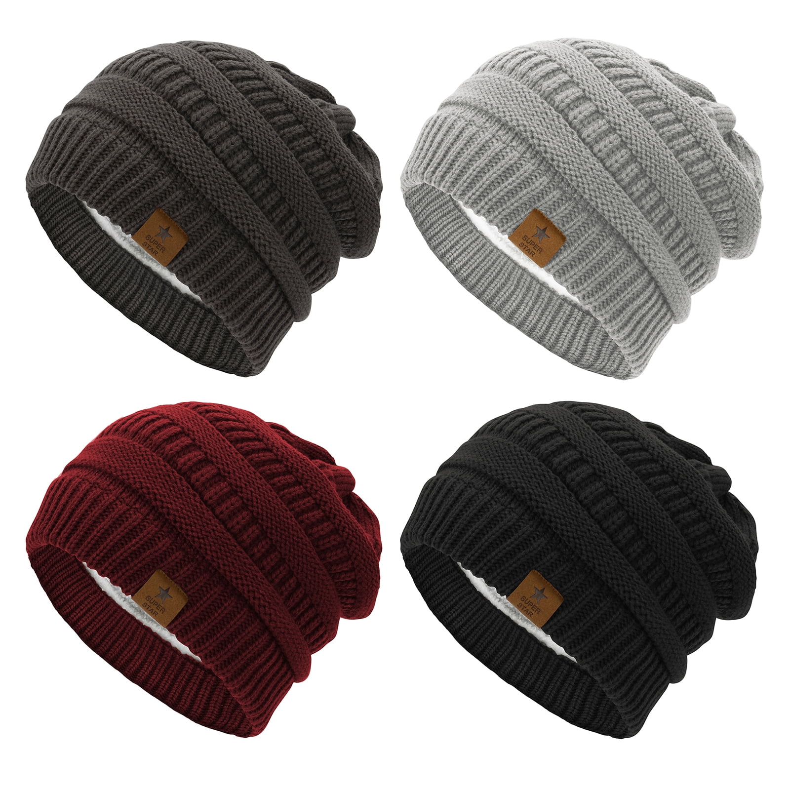 Yookat Knit Beanie Winter Hat - Soft Grey Stretchy Beanie For Men & Women