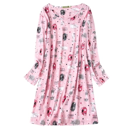 American Trends Womens Long Sleeve Nightgowns Cotton Nightgowns Sleep Shirt for Women Soft House Dresses Night Gown for Ladies