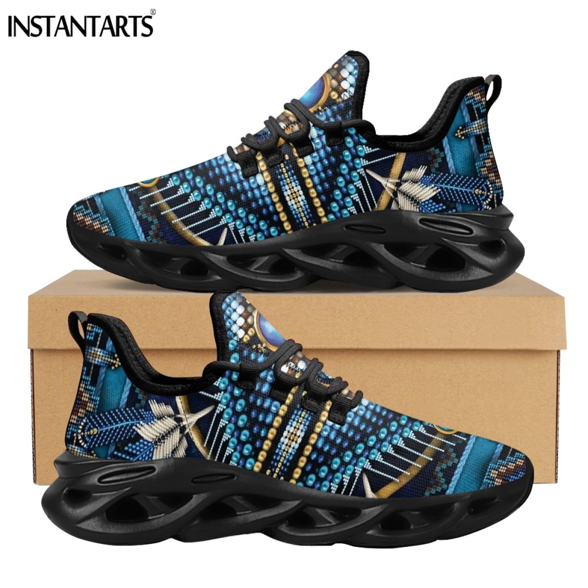 Mountain Colorful Pattern Print Sneaker Shoes For Men Women