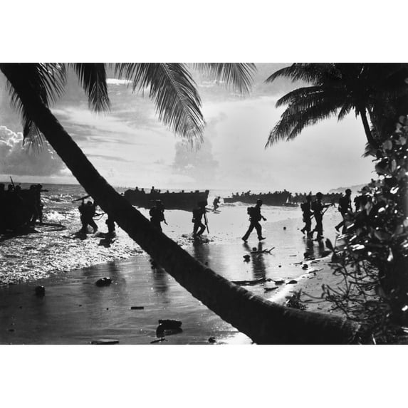 American Troops Of The 160Th Infantry Regiment During Amphibious Landing Training On Guadalcanal. March 1 History (