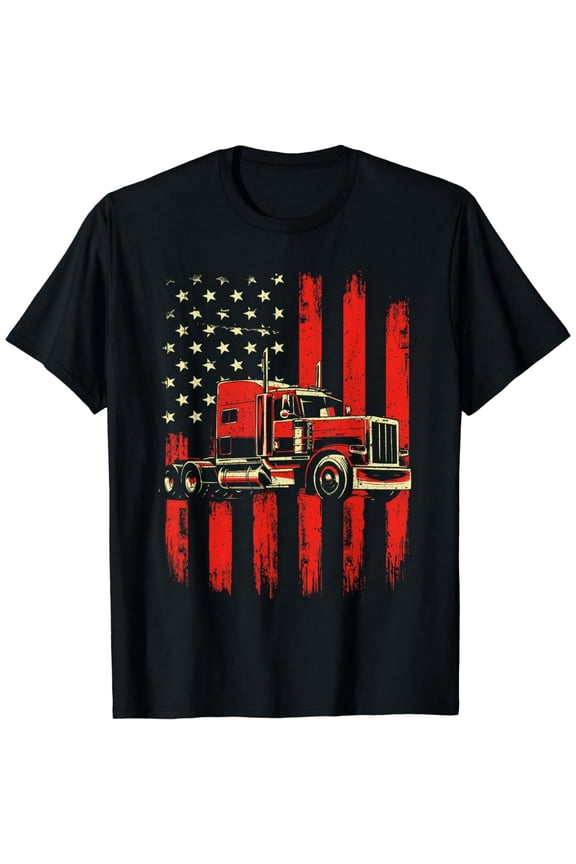 American Trucker - Semi Truck Driver Trucking Big Rig T-Shirt