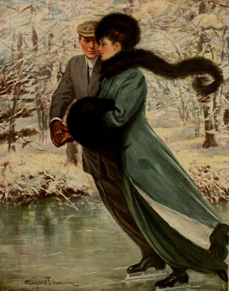 American Types 1912 Love laughs at winter Canvas Art - Clarence F Underwood (24 x 36)