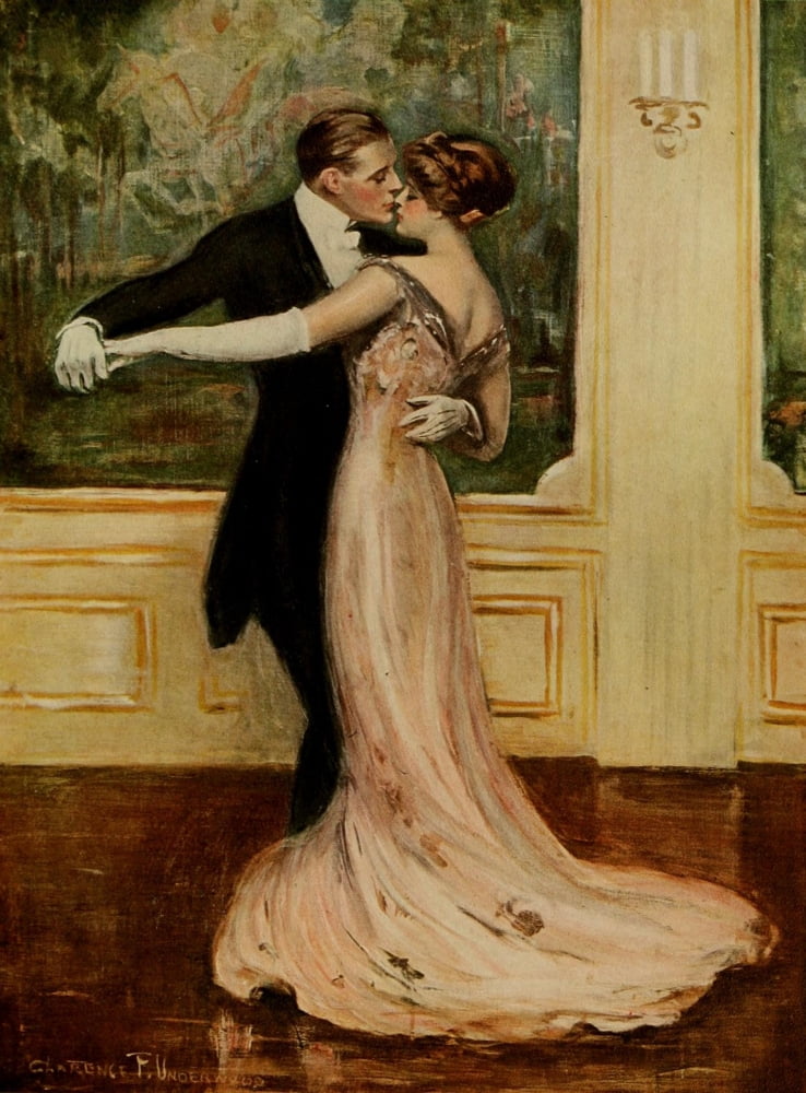 American Types 1912 The last waltz together Canvas Art - Clarence F Underwood (18 x 24)