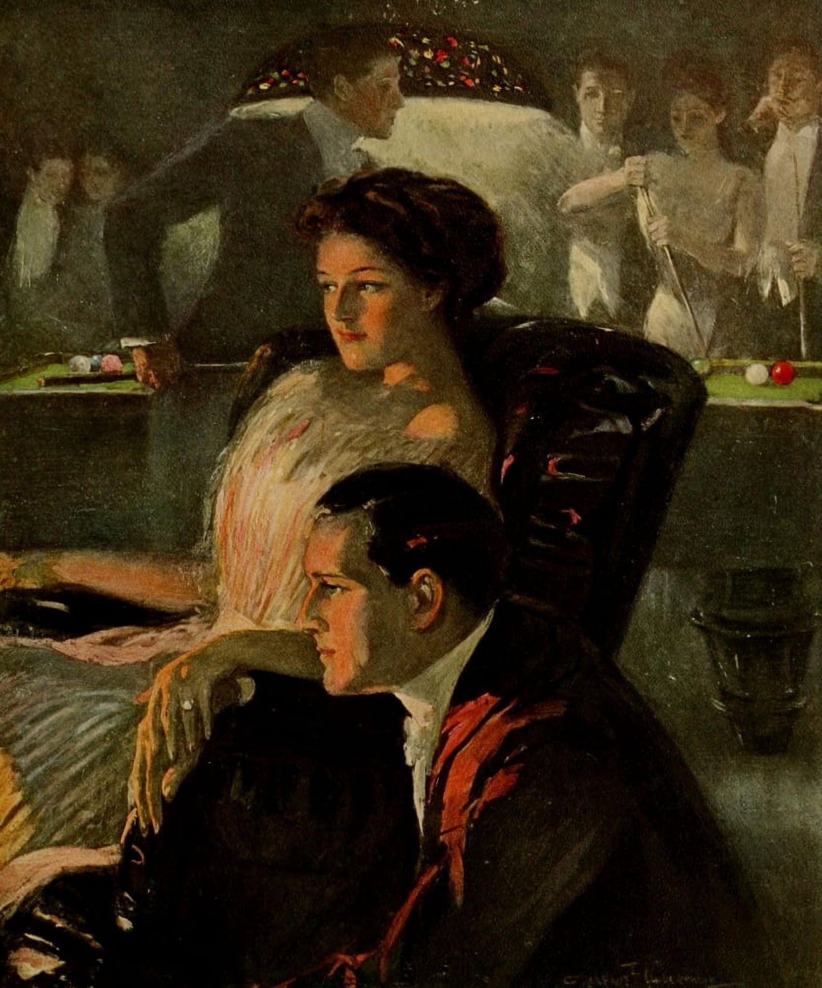 American Types 1912 The only two at the house party Canvas Art - Clarence F Underwood (18 x 24)