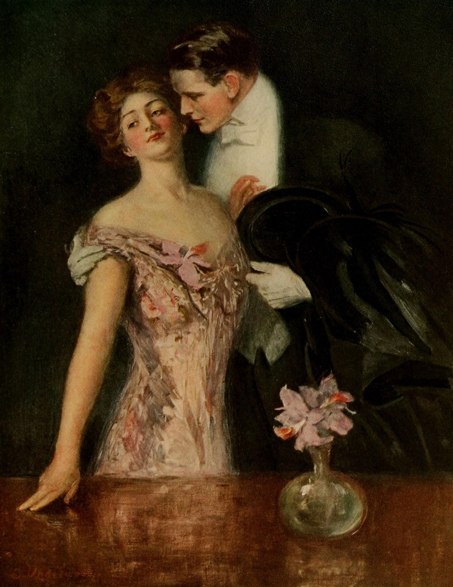 American Types 1912 The sender of the orchids Canvas Art - Clarence F Underwood (24 x 36)