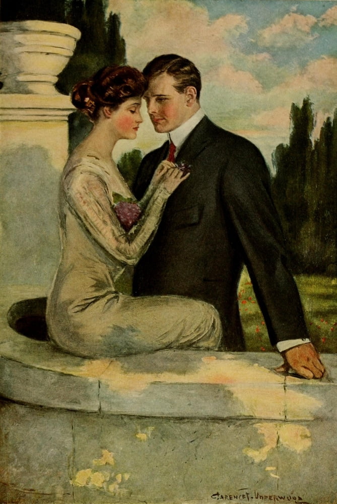 American Types 1912 Violets for faithfulness Canvas Art - Clarence F Underwood (18 x 24)