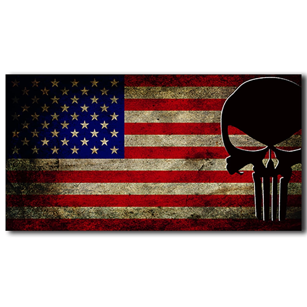 Reflective Skull American Flag Decal - 3M Vinyl Sticker For Trucks, Cars, Windows