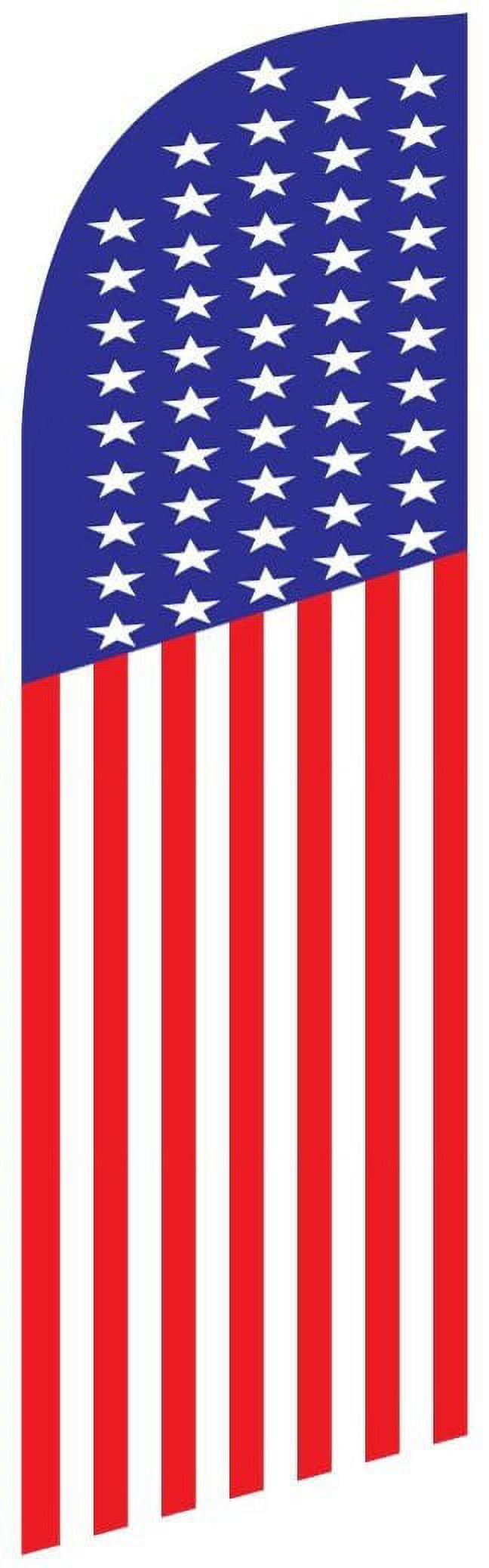 American US Banner Flag 50 Stars Feather Banner Flag Sign with Flag Pole, Ground Stake, and Travel Bag