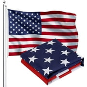 American US Flag 3x5 Ft, Longest Lasting USA Flag- Stitched with 3 Layer of Canvas and Double Sides Printed, Heavy-Duty USA Flags with Brass Grommet for Outdoor & Indoor, Fade & UV Protected