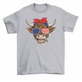 thumbnail image 1 of American US Flag Cow Farmer July 4th Farm Animal T-Shirt Men Women, 1 of 2