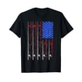 thumbnail image 1 of American US Flag Fishing Rod Top, Cool Fisherman Top For Him T-Shirt, 1 of 5