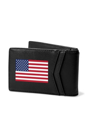 American US Flag PU Leather Slim Bi-fold Wallet