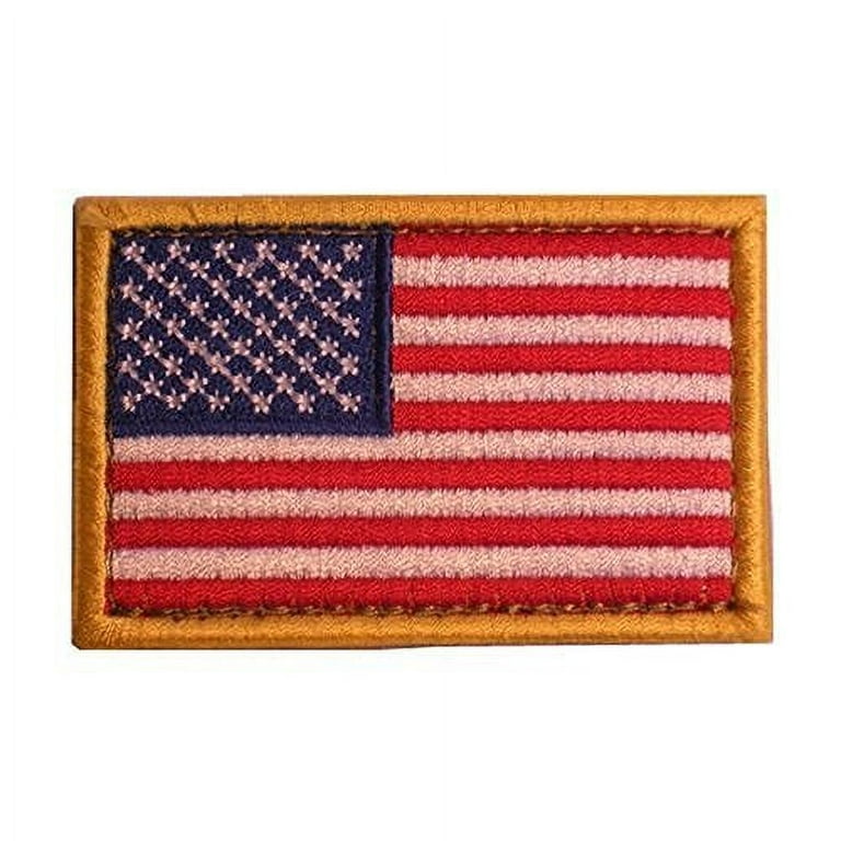 U.S. Flag Patch in Color w/ Gold Border - Reverse