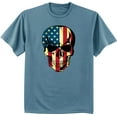 thumbnail image 1 of American US Flag Skull Decal USA T-shirt Men's Graphic Tee, 1 of 1