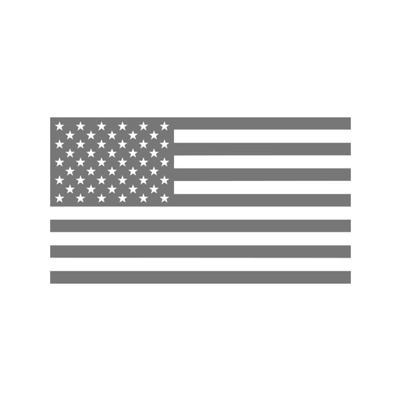 American US Flag Vinyl Decal Sticker for Laptop/Car/Truck/Window/Bumper (Matte Gray, 5in x 2.8in)