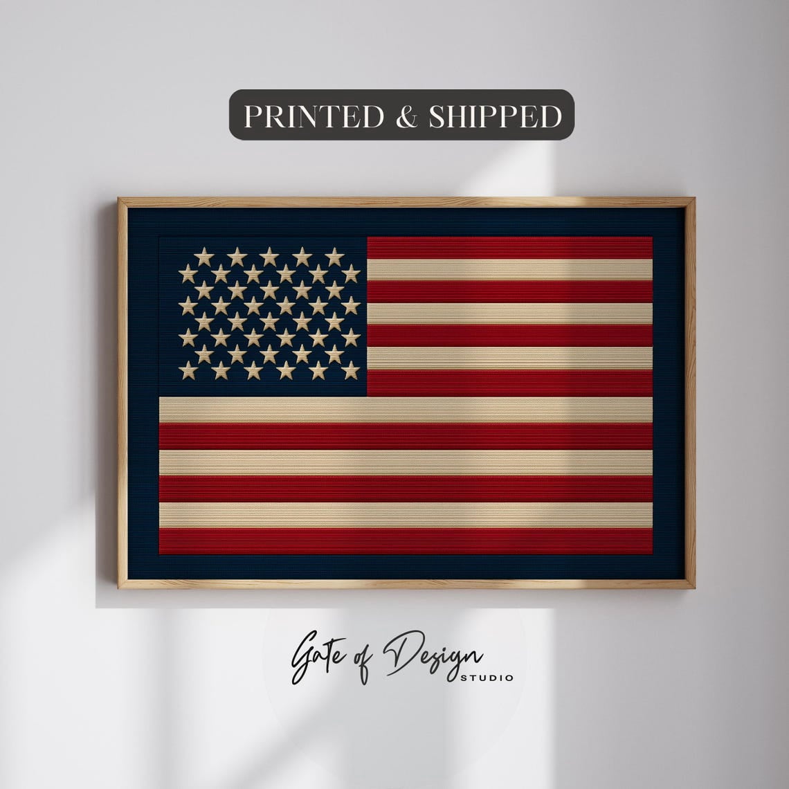 American USA 4Th Of July Americana Veteran Wall Art Print, Living Room ...