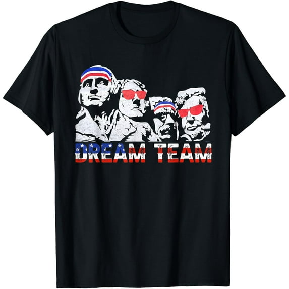 American USA Flag Dream Team Funny Patriotic Retro Vintage T-Shirt