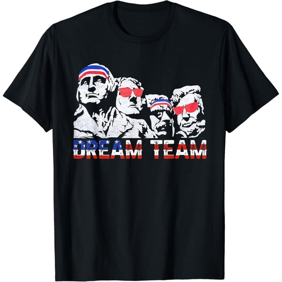 American USA Flag Dream Team Funny Patriotic Retro Vintage T-Shirt