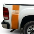 thumbnail image 1 of American USA Flag Racing Stripes Rear Truck Bed Vinyl Decal Sticker Sport Lines Styling Straight Lines Compatible with Most Pickup Trucks Back Graphic Sporting (11" x 35", Light Orange), 1 of 8