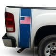 thumbnail image 1 of American USA Flag Racing Stripes Rear Truck Bed Vinyl Decal Sticker Sport Lines Styling Straight Lines Compatible with Most Pickup Trucks - Back Graphic Sporting (11" x 35", Dark Gray), 1 of 8