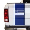 thumbnail image 1 of American USA Flag Racing Stripes Truck Tailgate Vinyl Decal Sticker Styling Straight Lines Sport Lines Compatible with Most Pickup Trucks Back Graphic Sporting (11" x 25", Cobalt Blue), 1 of 8