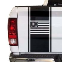 American USA Flag Racing Stripes Truck Tailgate Vinyl Decal Sticker Styling Straight Lines Sport Lines Compatible with Most Pickup Trucks Back Graphic Sporting (11" x 25", Black)