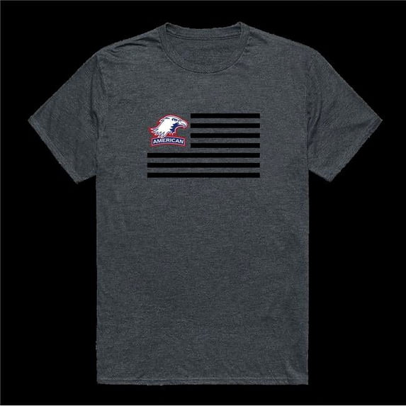 American University Eagles Flag T-Shirt, Heather Charcoal - 2XL