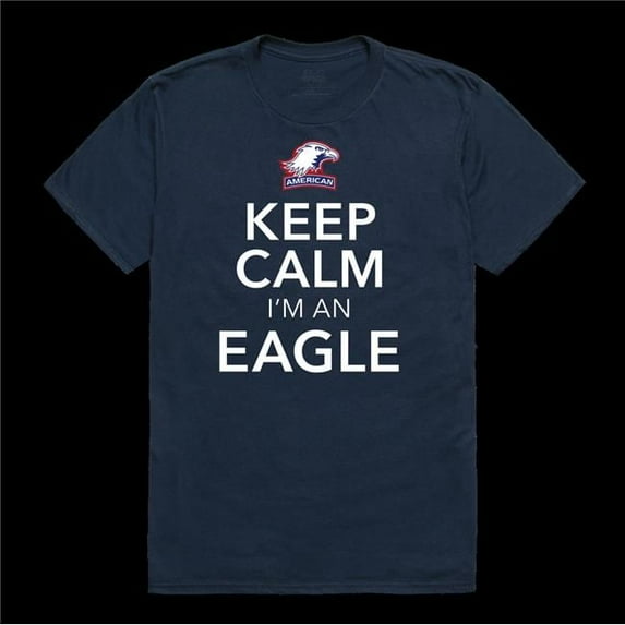 American University Eagles Keep Calm T-Shirt, Navy - Medium