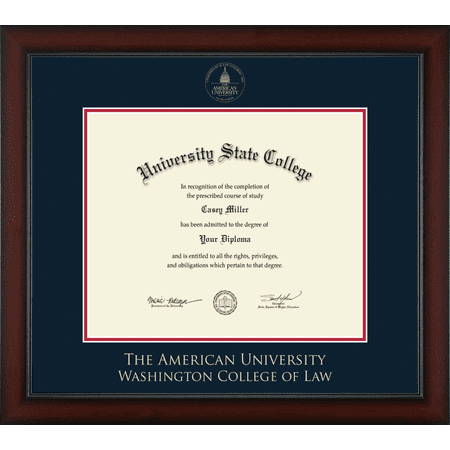 American University Washington College of Law Diploma Frame, Document Size 17" x 14"