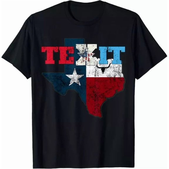 American Until Texas Secedes State Flag Distressed Gift Event Outfit With A Graphic Theme T-Shirt, Size S-5XL