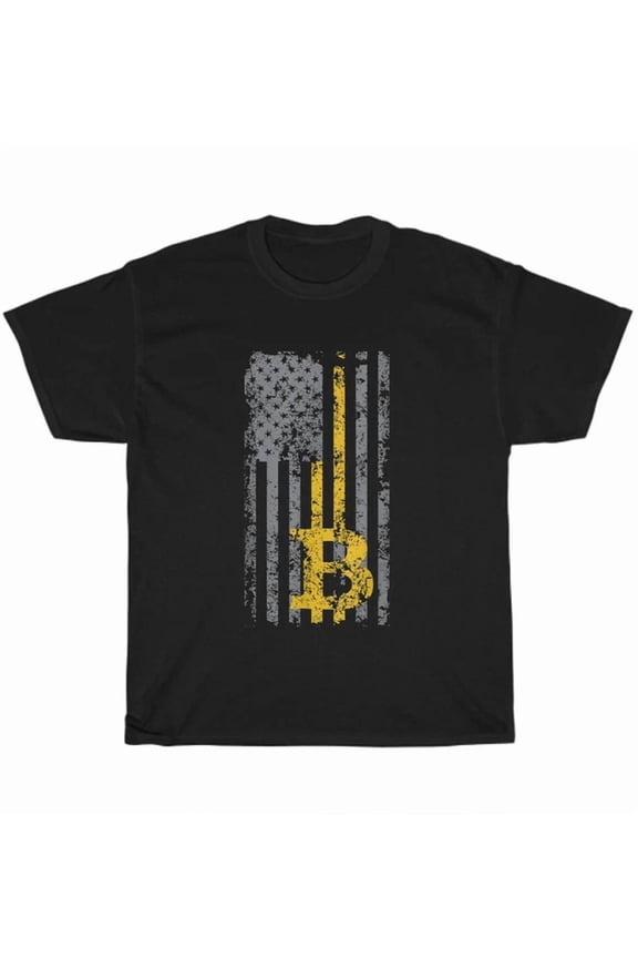 American Usa Distressed Digital Currency Cryptocurrency Blockchain T-Shirt