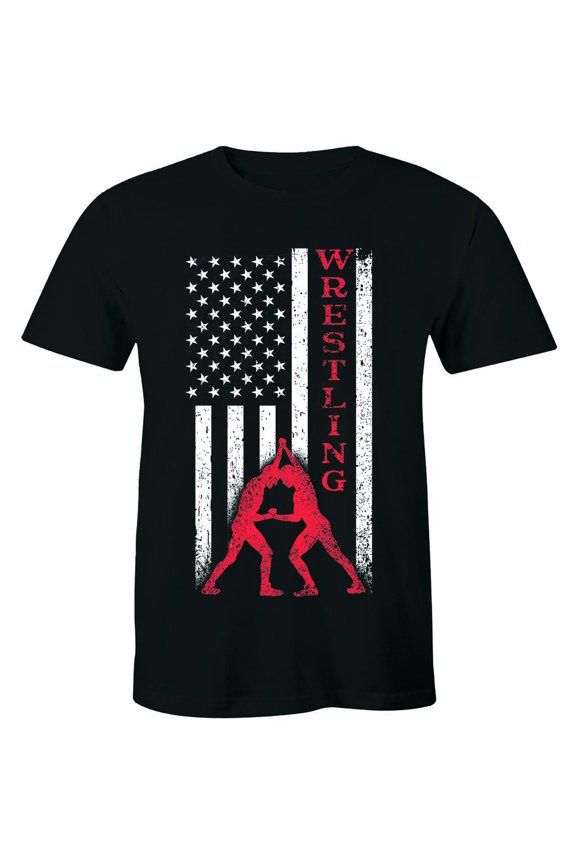 American Usa Flag Wrestling Sports Fight New Men'S Shirt Game Victory Casual Tee All Size S-5Xl