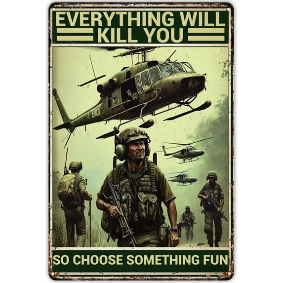 American Veteran Jigsaw Puzzles 200 Piece For Adults - Everything Will Kill You So Choose Something Fun Wooden Puzzle Fun Games Stress Relief Toys For Home Decor Living Room Decor