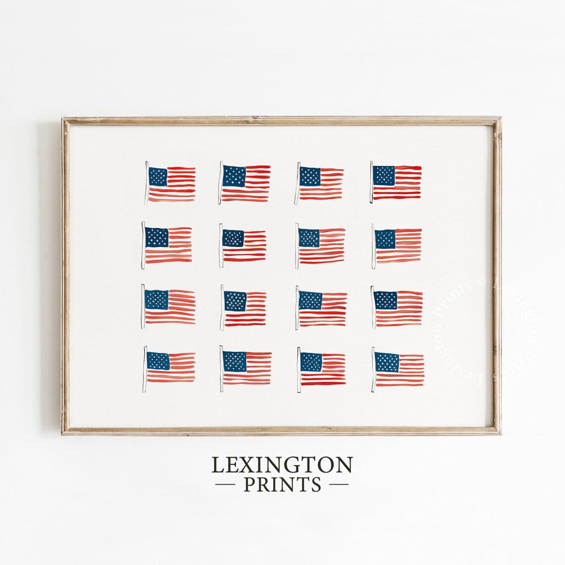 American Vintage 4Th Of July Fourth Of Americana Wall Art Print ...