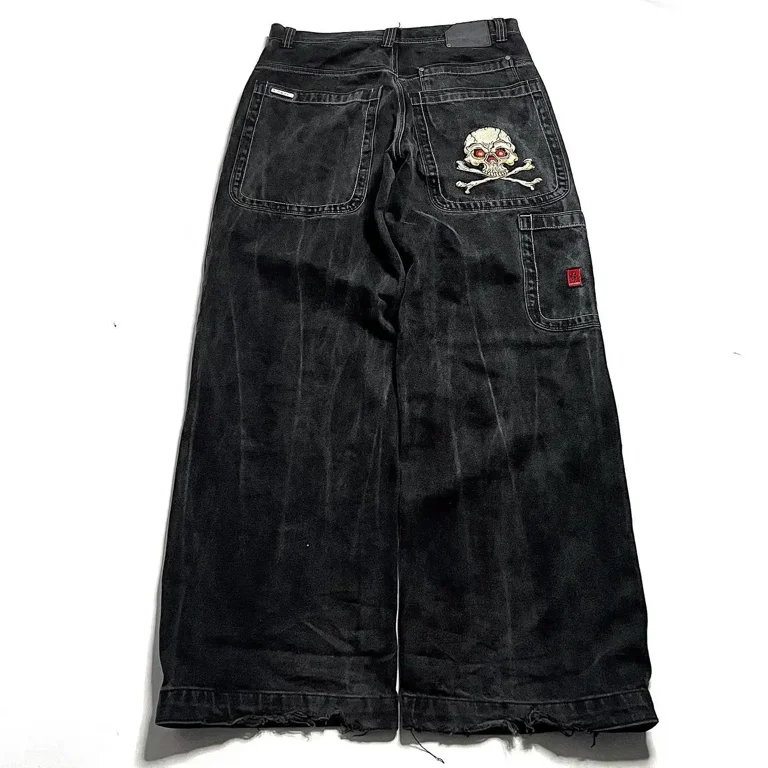 American Vintage Gothic Print Jeans Women Y2K New Street Hip